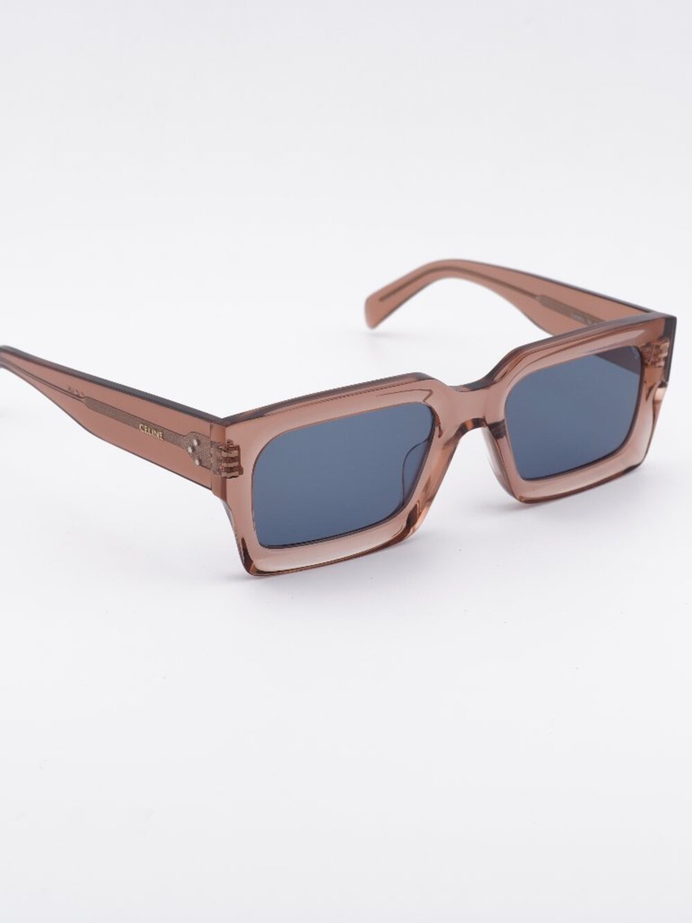 Celine CL40280U 74V Sunglasses Rose Rectangle Frame, Blue Lenses